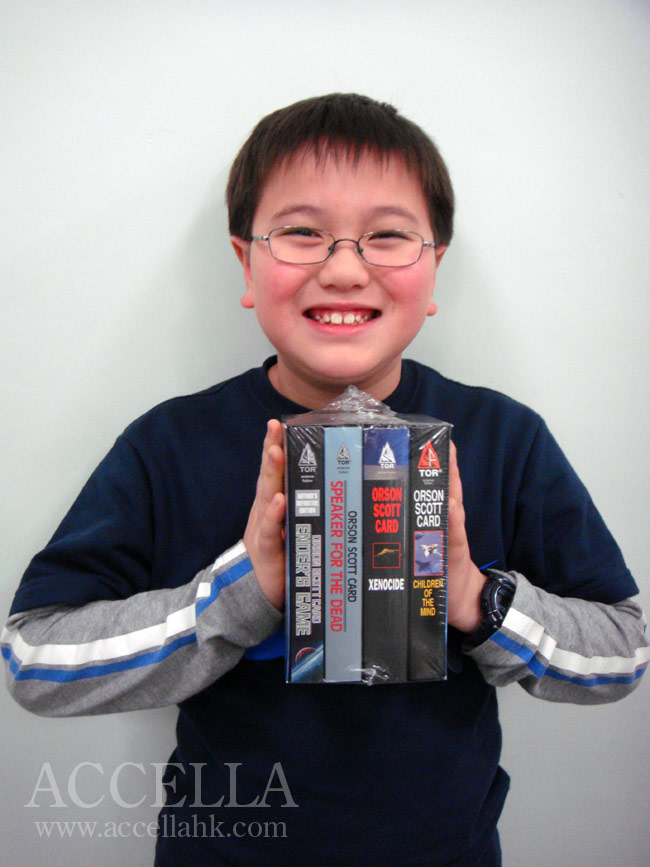 KevinM clasping his 'Ender Quartet' box set in a strong, vise-like grip.